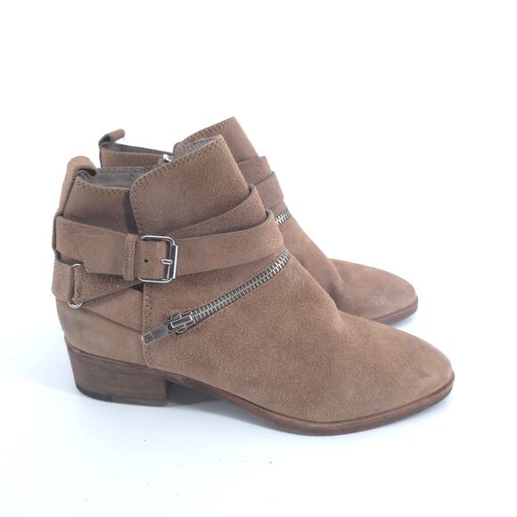 Dolce Vita Meggie Boho Western Double Strap Buckle Wood Block Stacked Heel 6 - Picture 2 of 11